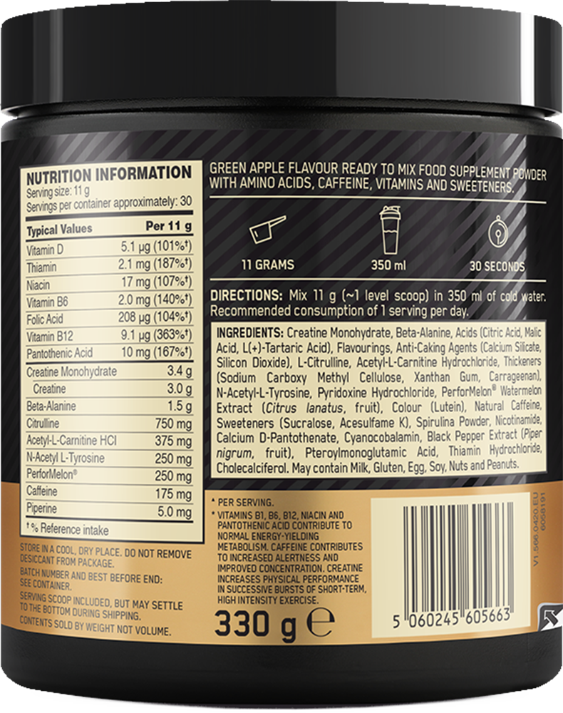 Optimum Nutrition Gold Standard Pre-workout Green Apple (330 g)