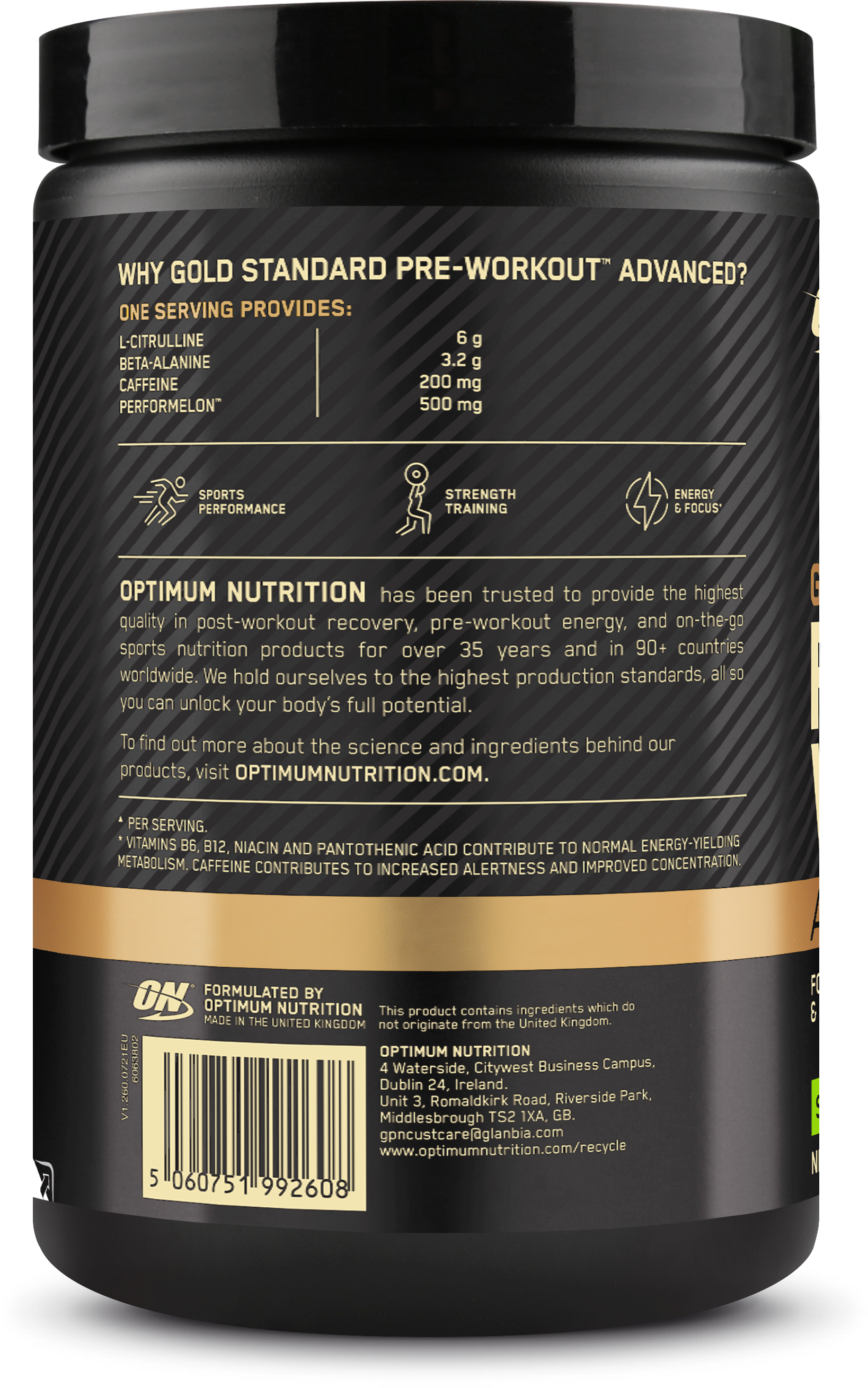 Optimum Nutrition Gold Standard Pre-workout Advanced Sour Gummy (420 g)