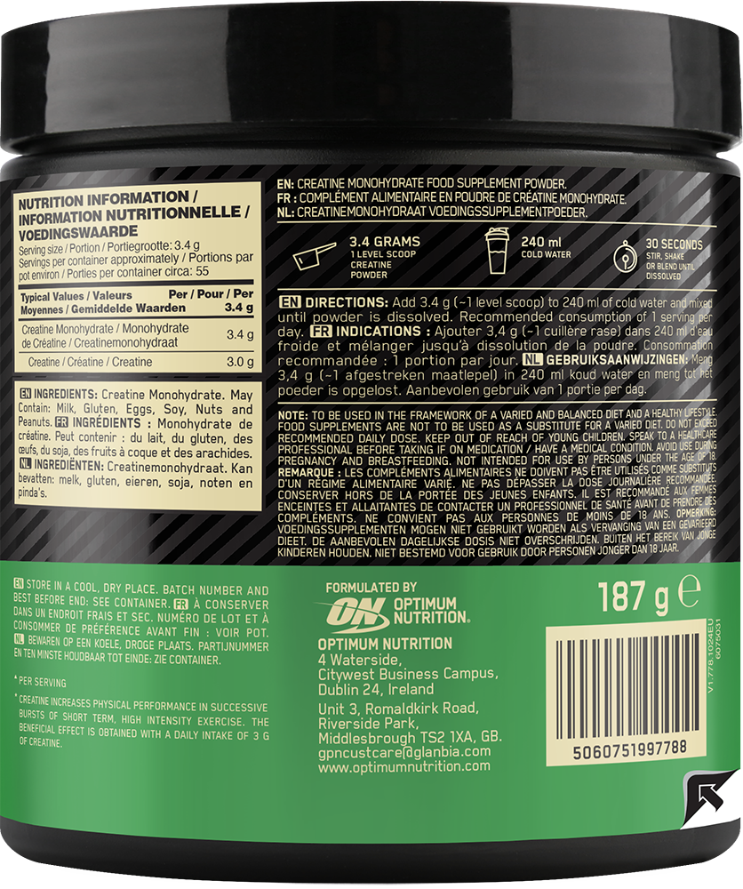 Optimum Nutrition Micronised Creatine Powder (187 g)