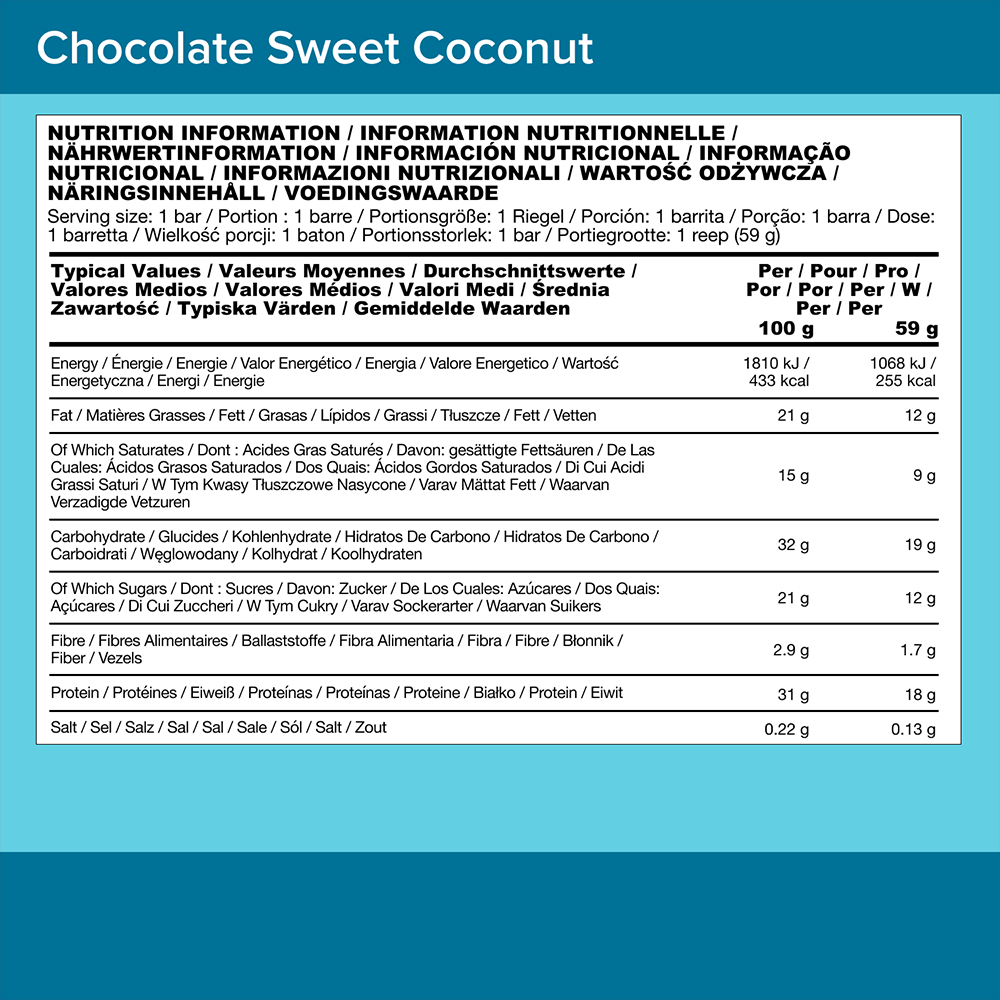 Optimum Nutrition Protein Bar Chocolate Sweet Coconut (12 x 59 g)