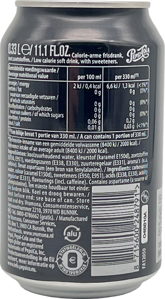 Pepsi Zero Sugar Original (24 x 330 ml)
