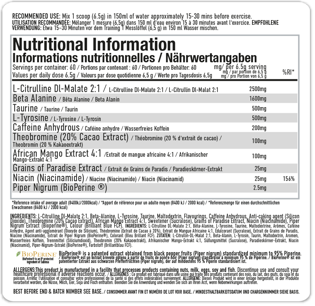 PER4M Energy Pre-workout Lemon Sherbet Fizz (390 g)
