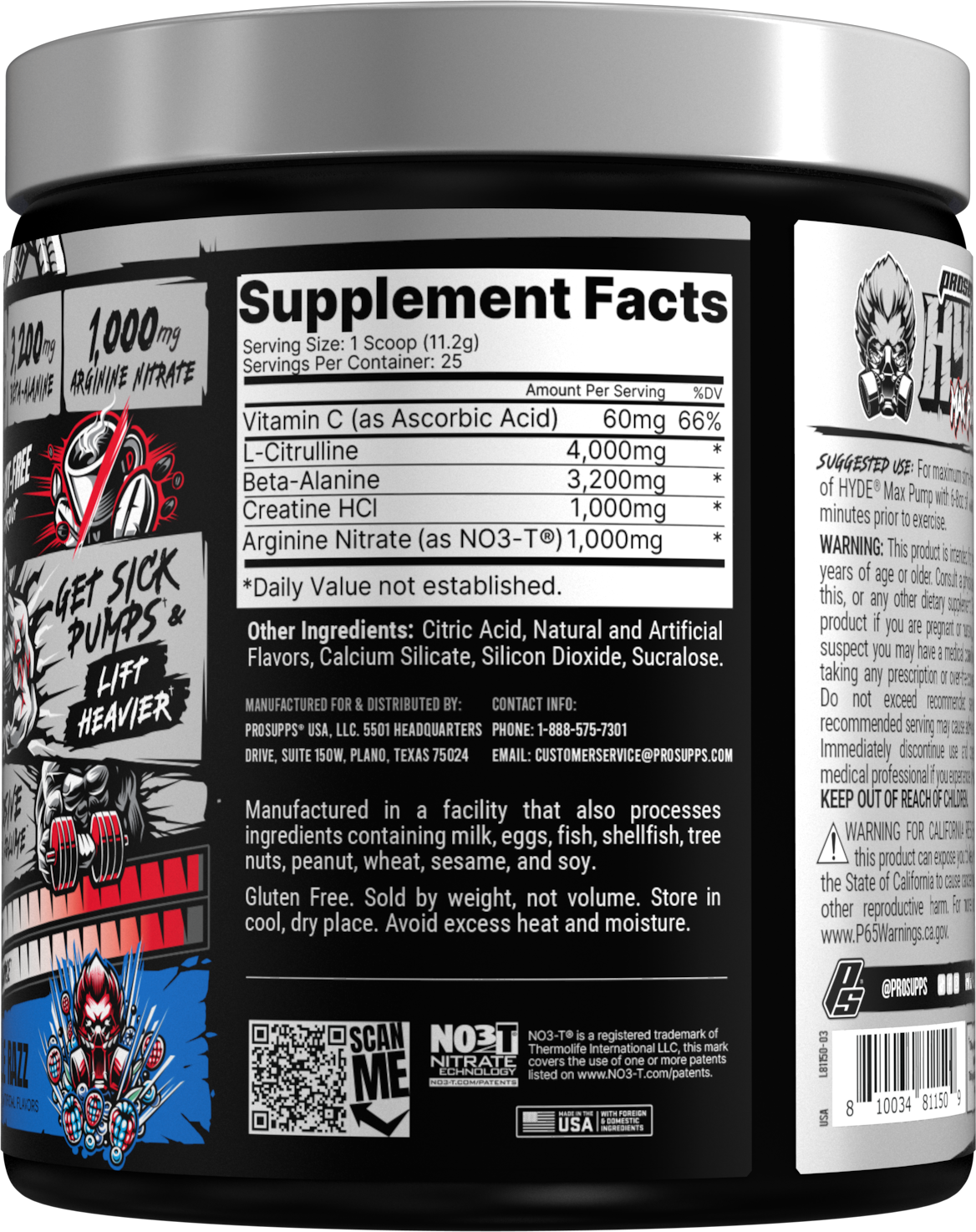 ProSupps Mr HYDE Max Pump Blue Razz (280 g)