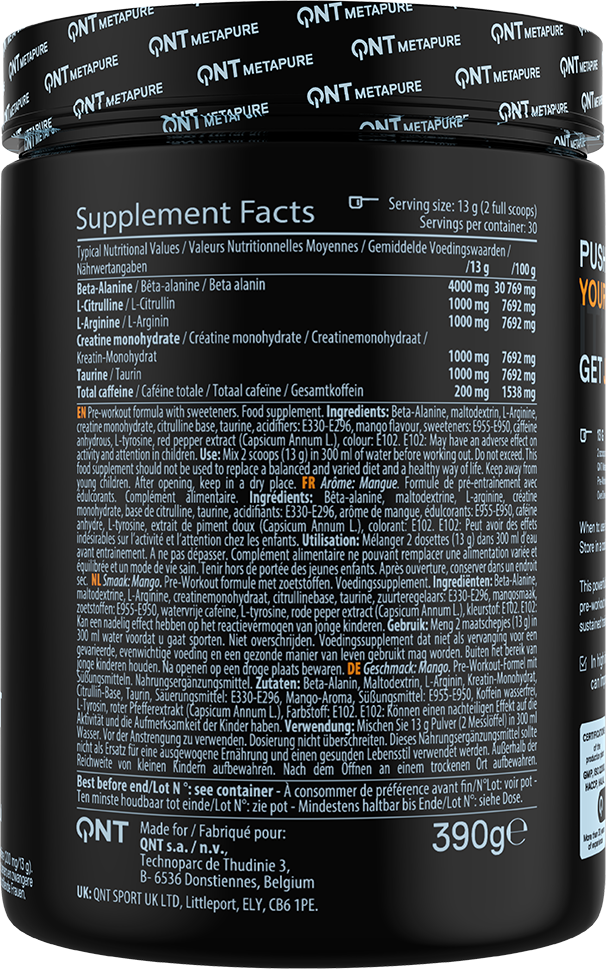 QNT Pre-workout Overdrive Mango Massacre (390 g)