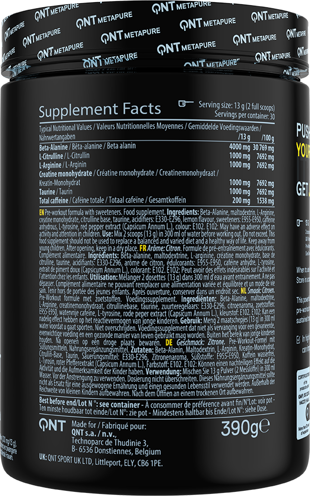 QNT Pre-workout Overdrive Sweet Lemonade (390 g)