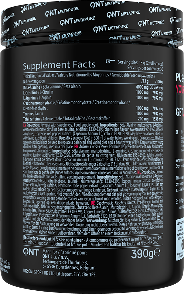 QNT Pre-workout Overdrive Wild Cherry Lime (390 g)