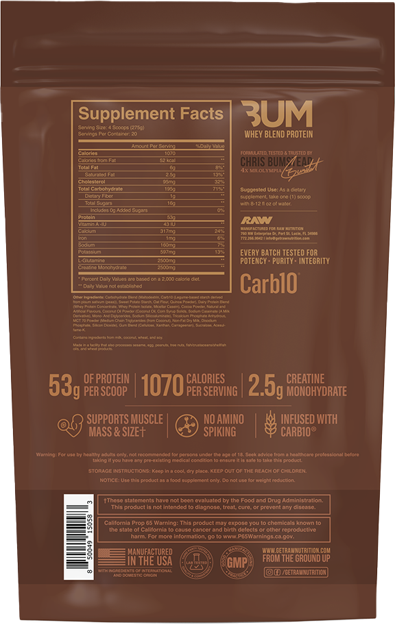 RAW CBUM Mass Gainer Chocolate (5543 g)