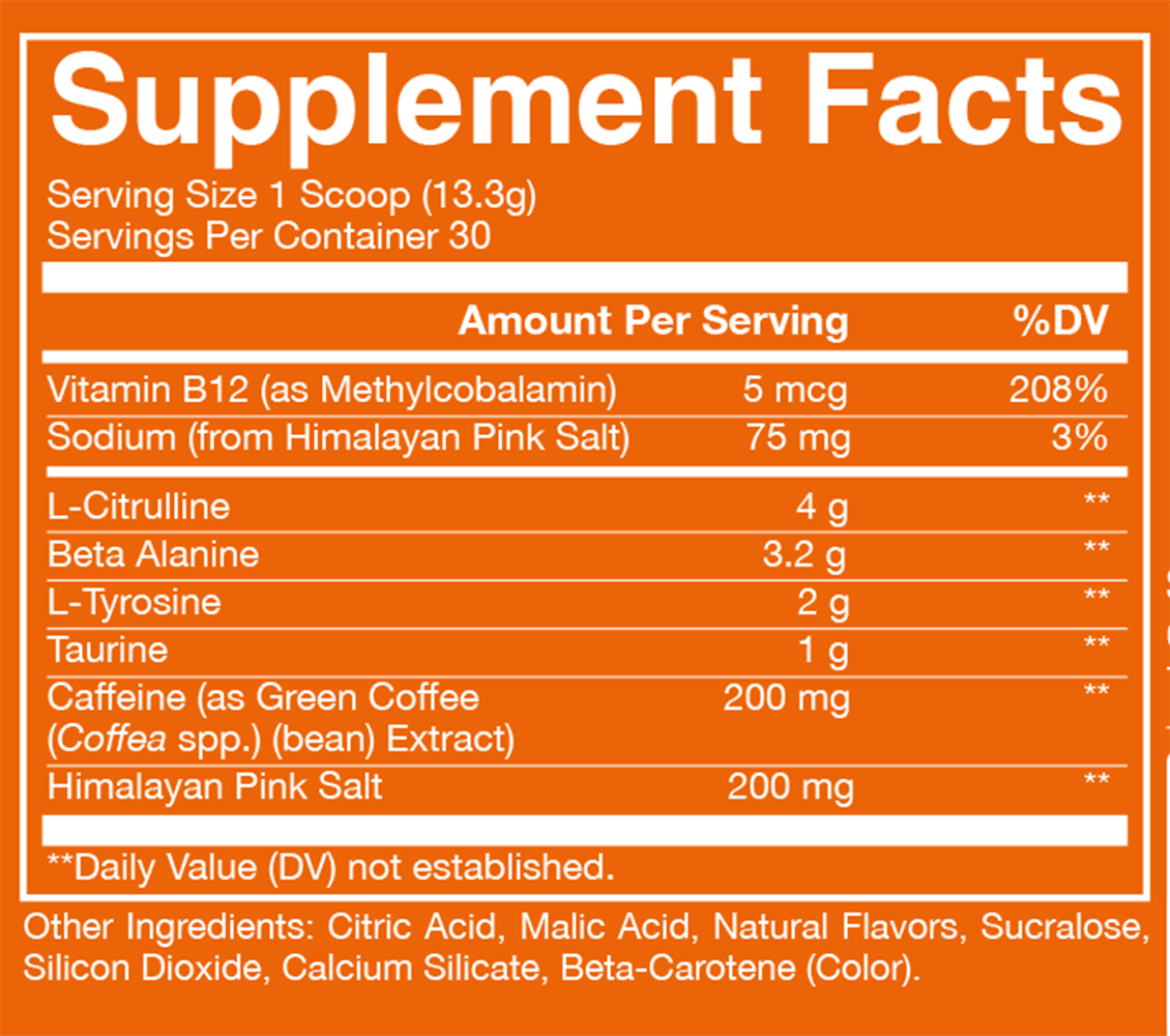 RAW Essential Pre-workout Orange (30 servings)