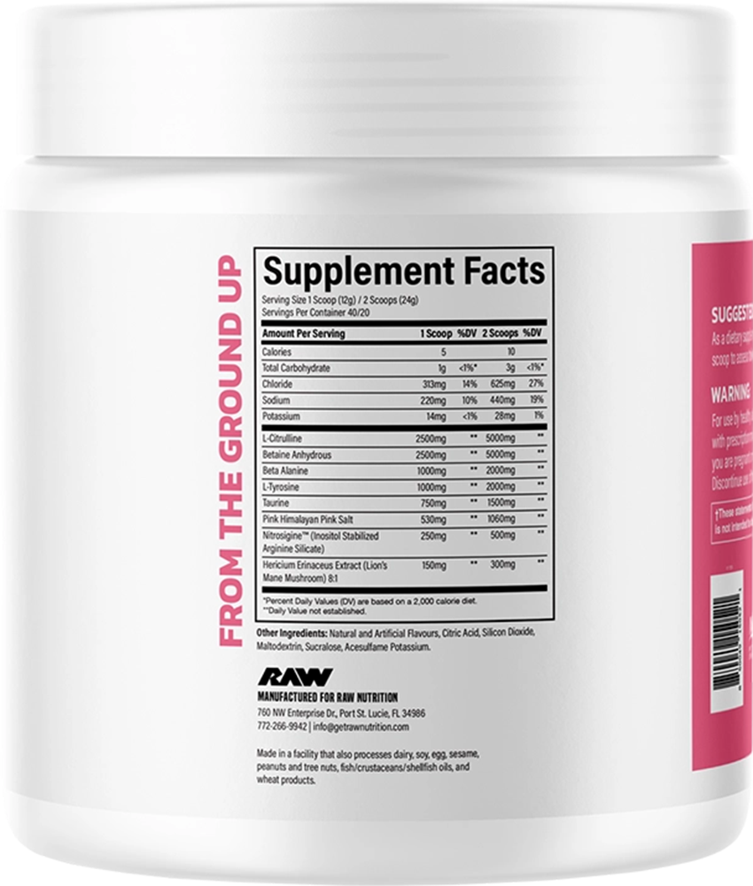 RAW Pump Non-Stim Pre-workout Strawberry Lemonade (480 g)