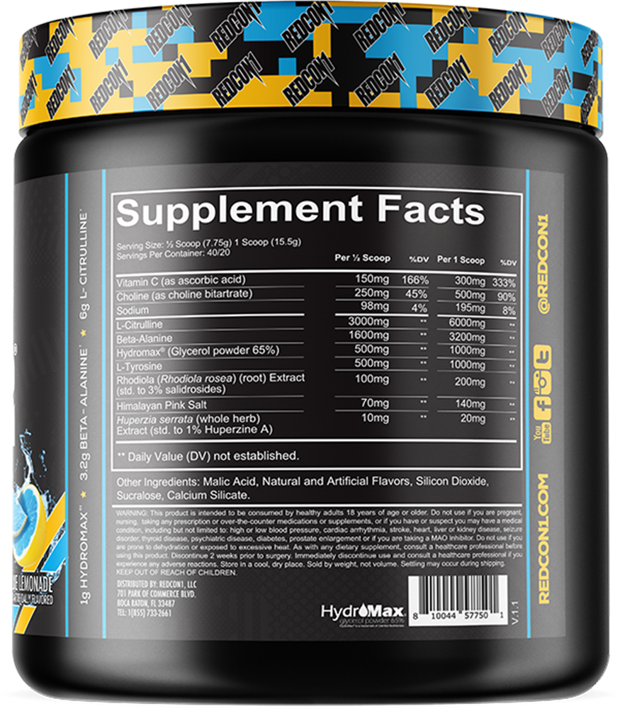 Redcon1 Total War Pump Blue Lemonade (20 servings)