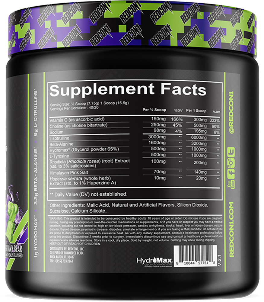 Redcon1 Total War Pump Sour Gummy Bear (20 servings)