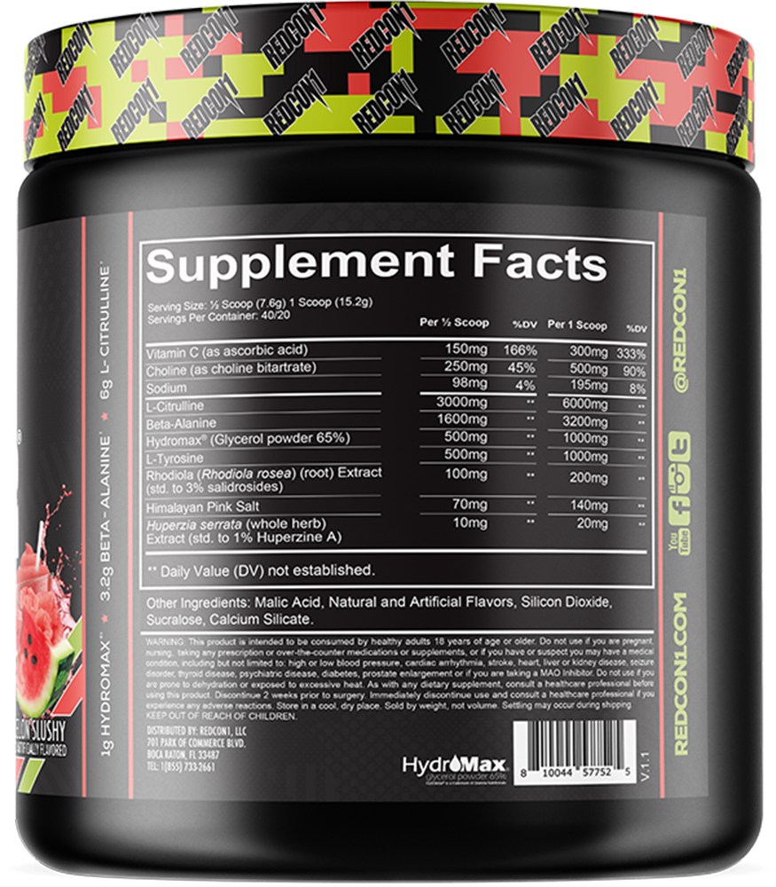 Redcon1 Total War Pump Watermelon Slushy (20 servings)