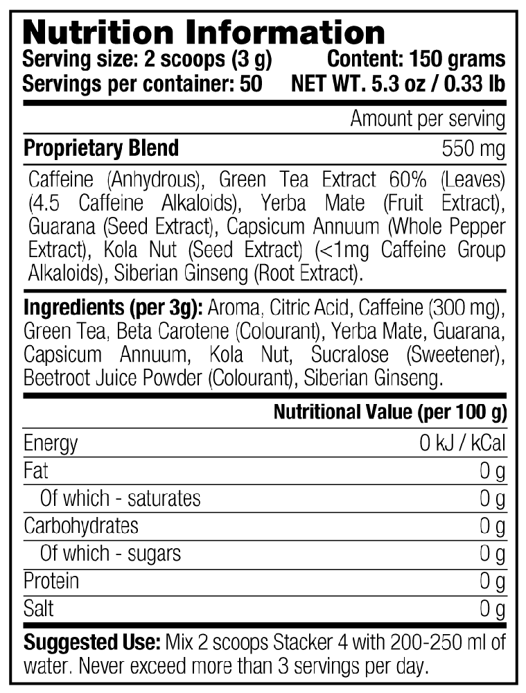 Stacker2 Stacker4 Powder Lemon Lime (150 g)