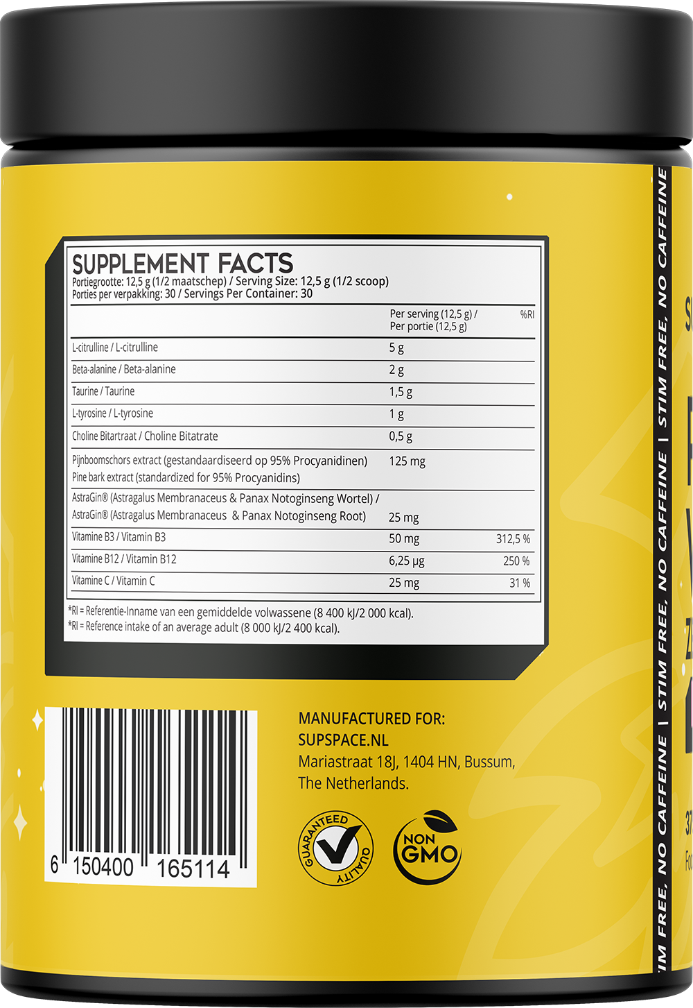 Supspace Pre-workout Zero Stim Watermelon (375 g)