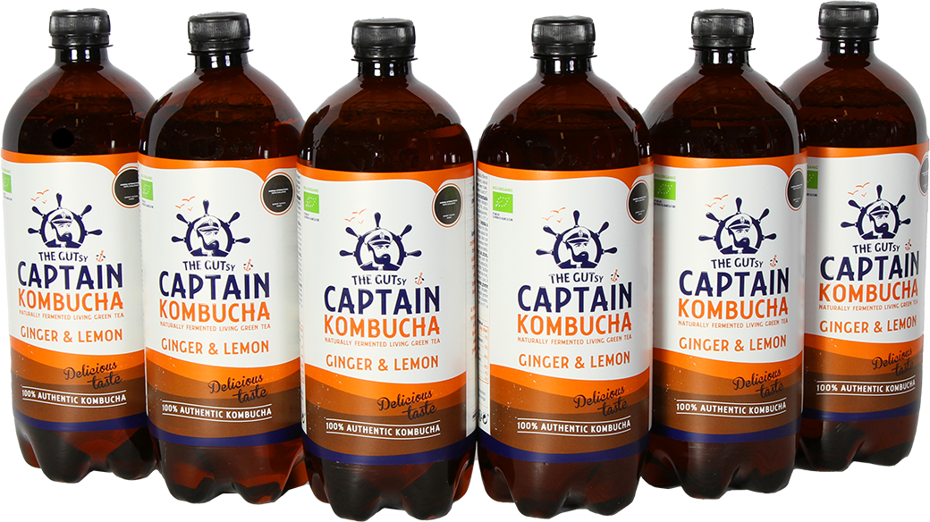 The Gutsy Captain Kombucha Ginger Lemon (6 x 1000 ml)
