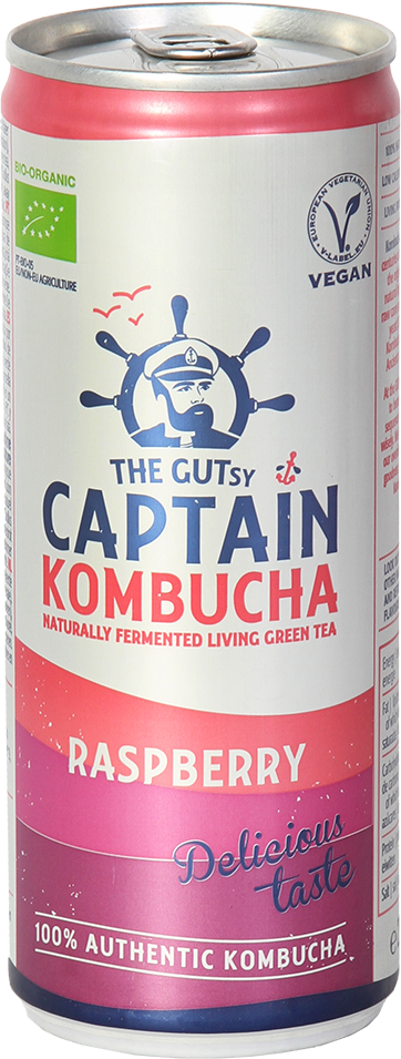 The Gutsy Captain Kombucha Can Raspberry (12 x 250 ml)