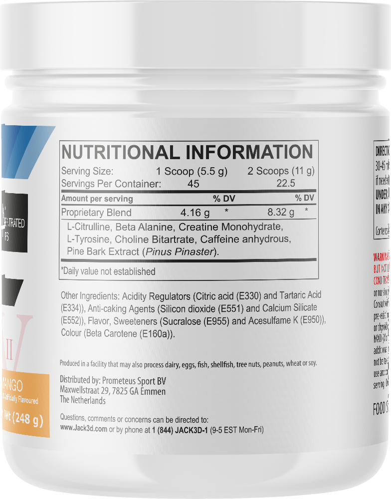 Jack3d Advanced Pre-workout Mango (248 g)