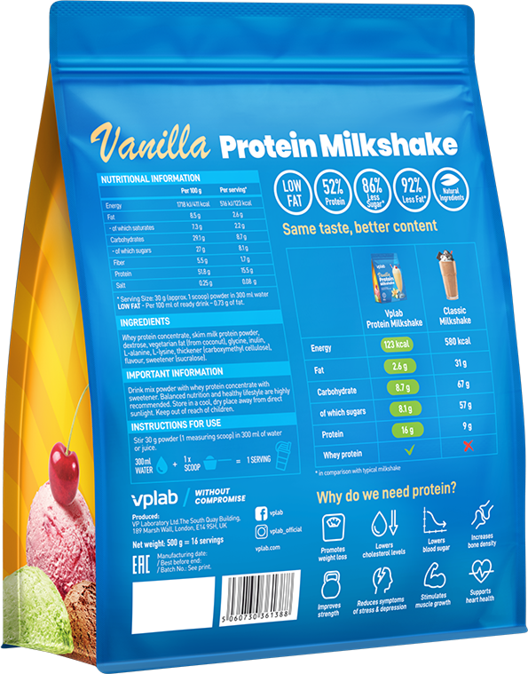 VPLab Protein Milkshake Vanilla (500 g)