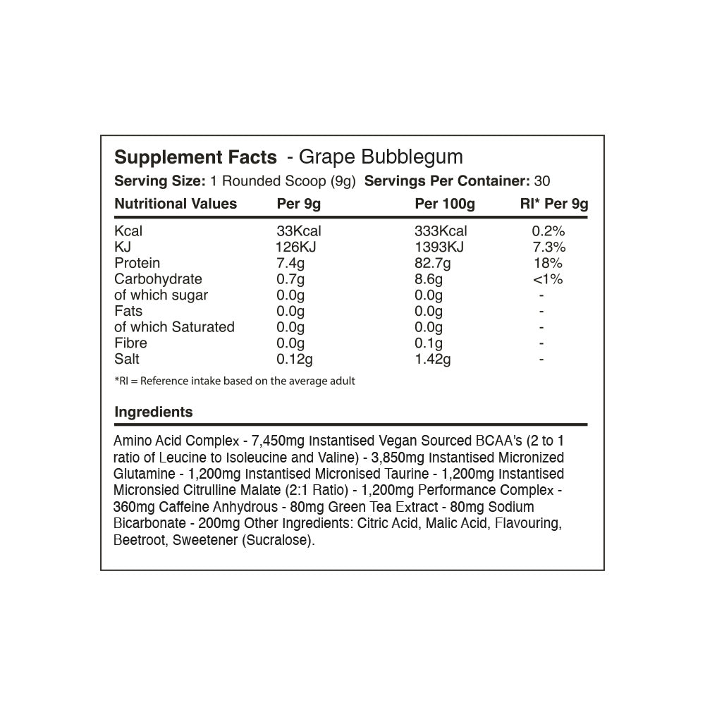 Warrior Amino Blast BCAA Grape Bubblegum (270 g)