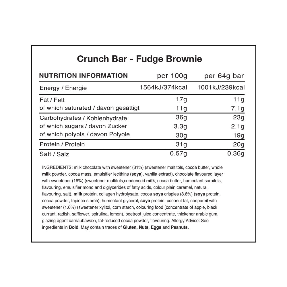 Warrior Crunch Bar Fudge Brownie (12 x 64 g)