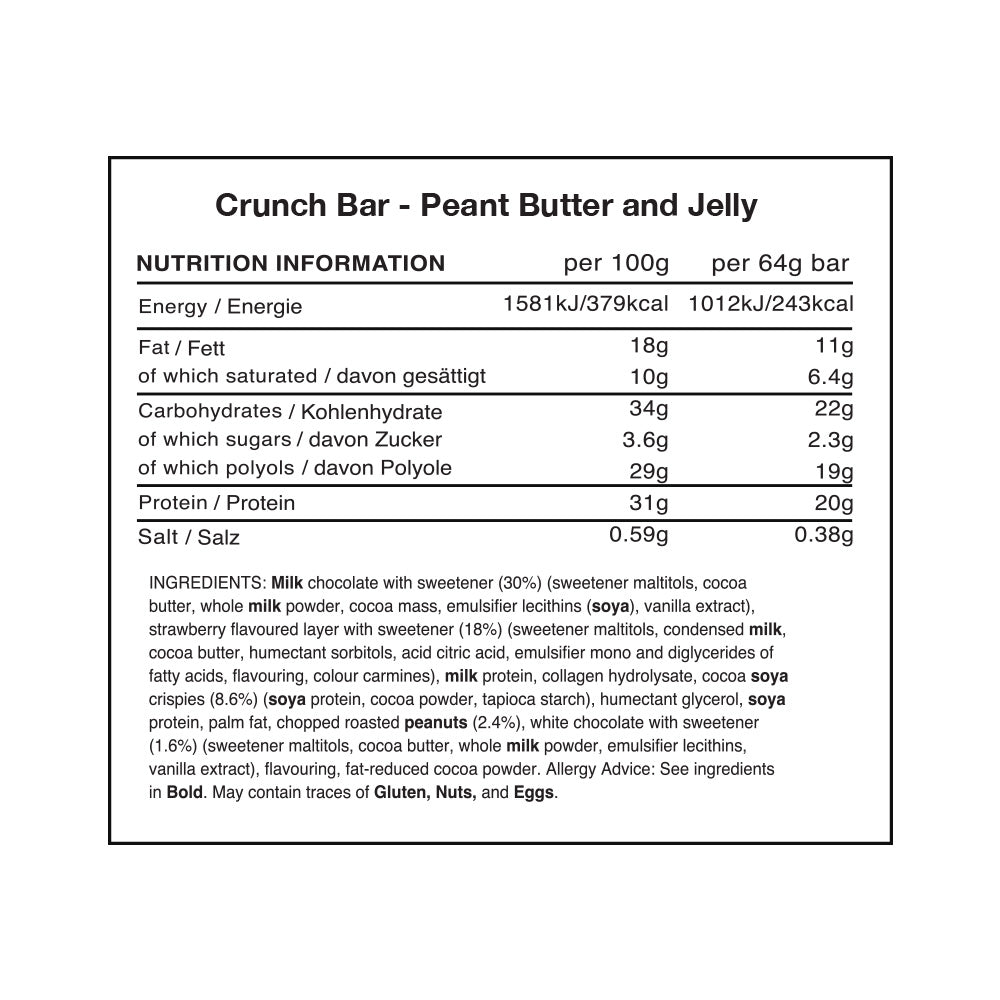 Warrior Crunch Bar Peanut Butter Jelly (12 x 64 g)