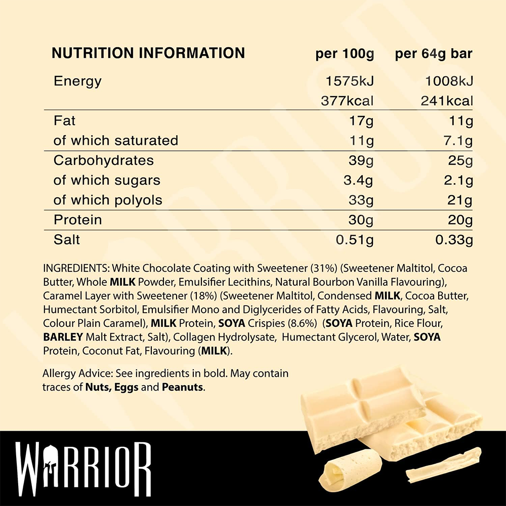 Warrior Crunch Bar White Chocolate Blondie (12 x 64 g)