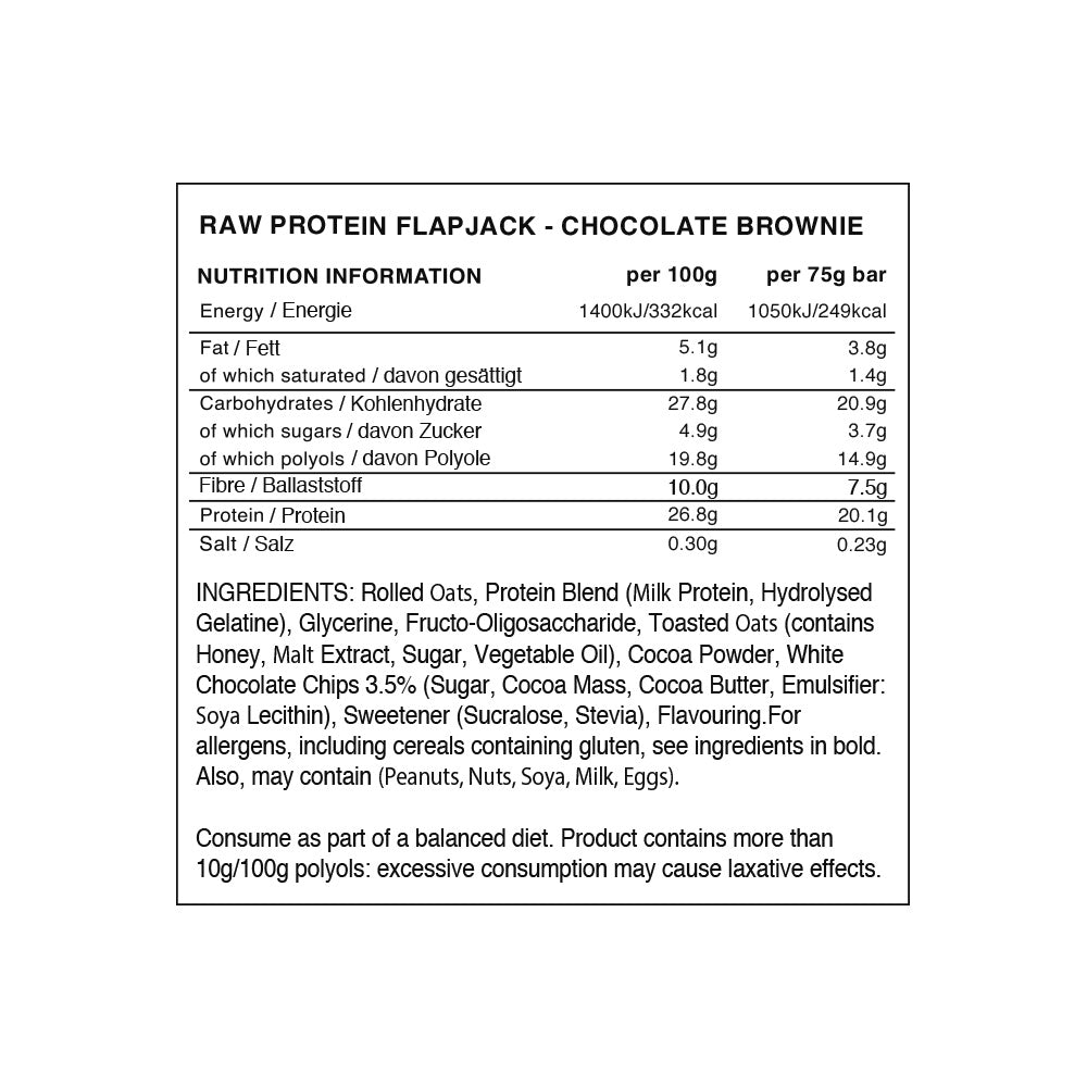 Warrior Raw Protein Flapjack Choco Brownie (12 x 75 g)