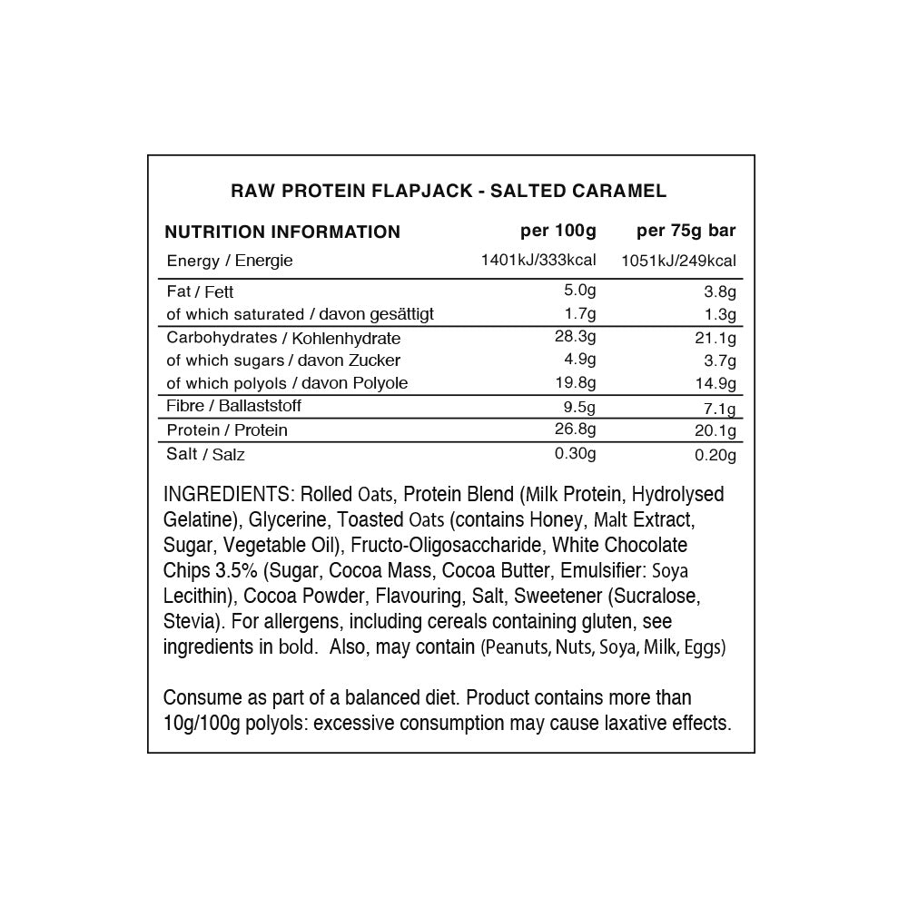 Warrior Raw Protein Flapjack Salted Caramel (12 x 75 g)