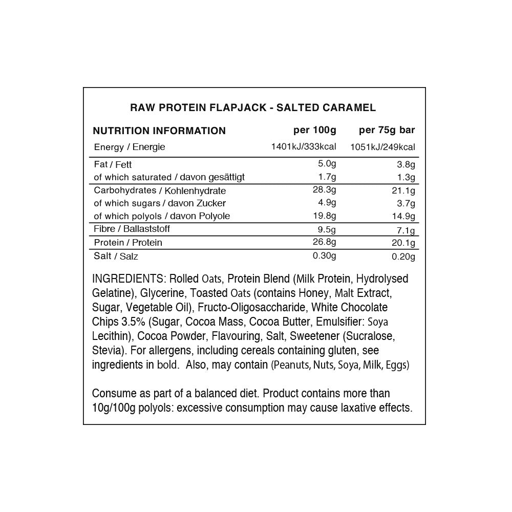 Warrior Raw Protein Flapjack Salted Caramel (12 x 75 g)