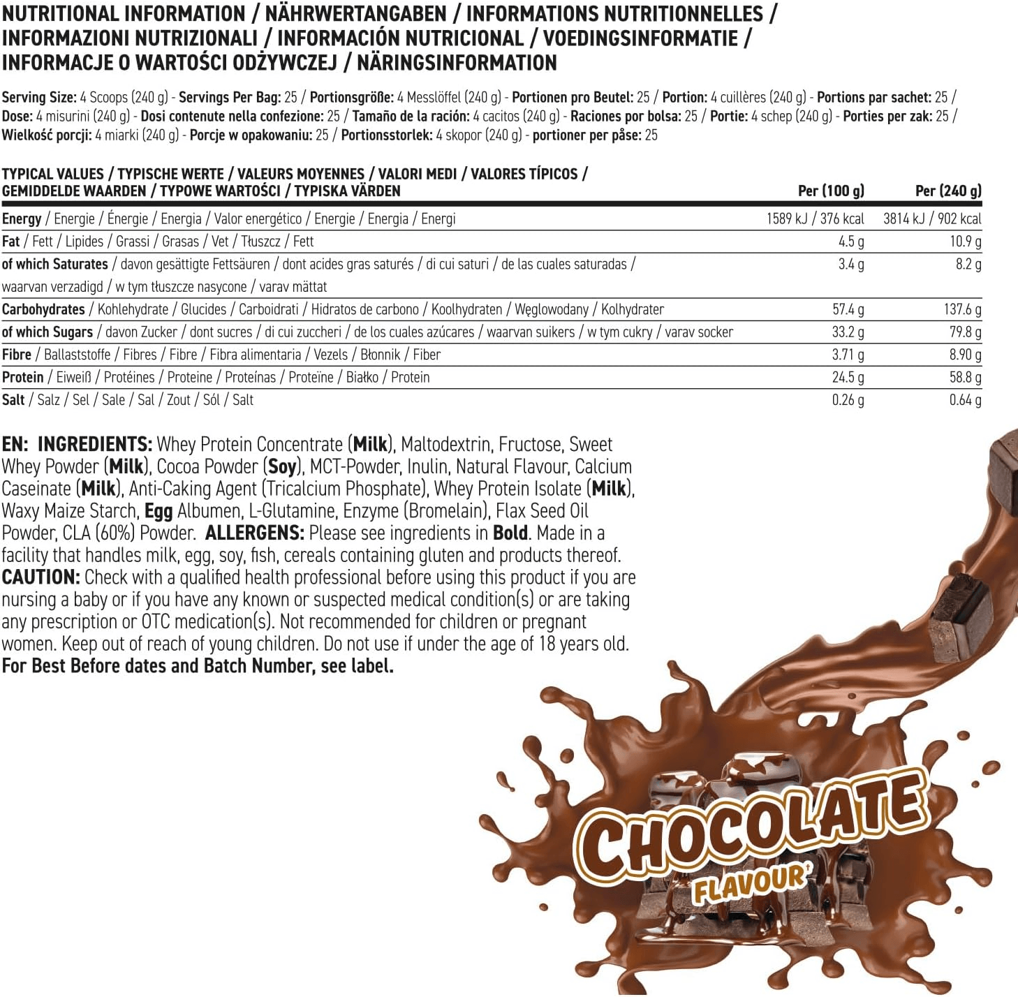 Applied Nutrition Critical Mass Original Chocolate (6000 g)