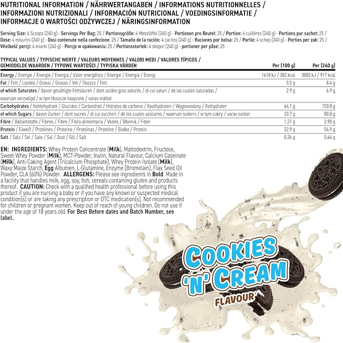Applied Nutrition Critical Mass Original Cookies & Cream (6000 g)