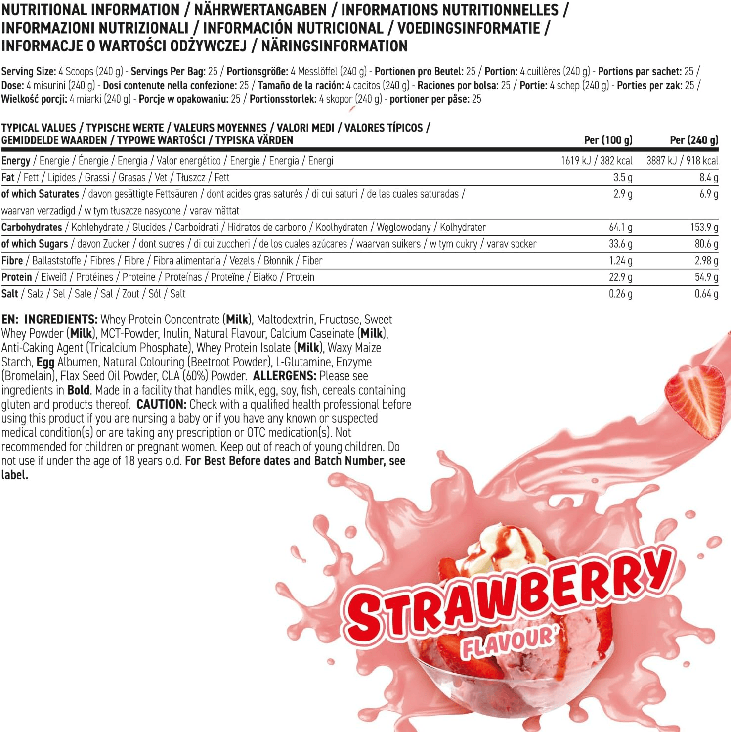 Applied Nutrition Critical Mass Original Strawberry (6000 g)