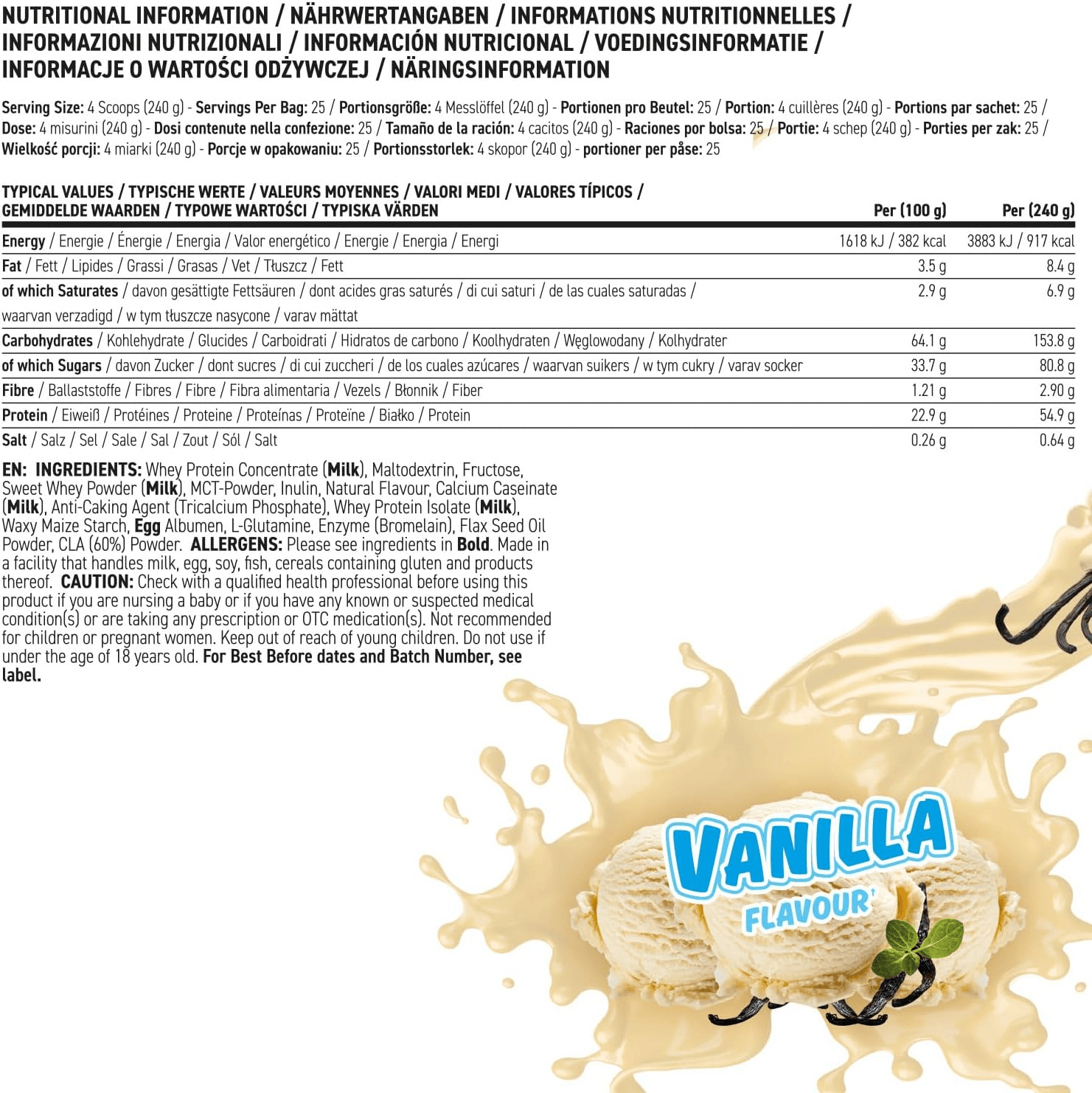 Applied Nutrition Critical Mass Original Vanilla (6000 g)
