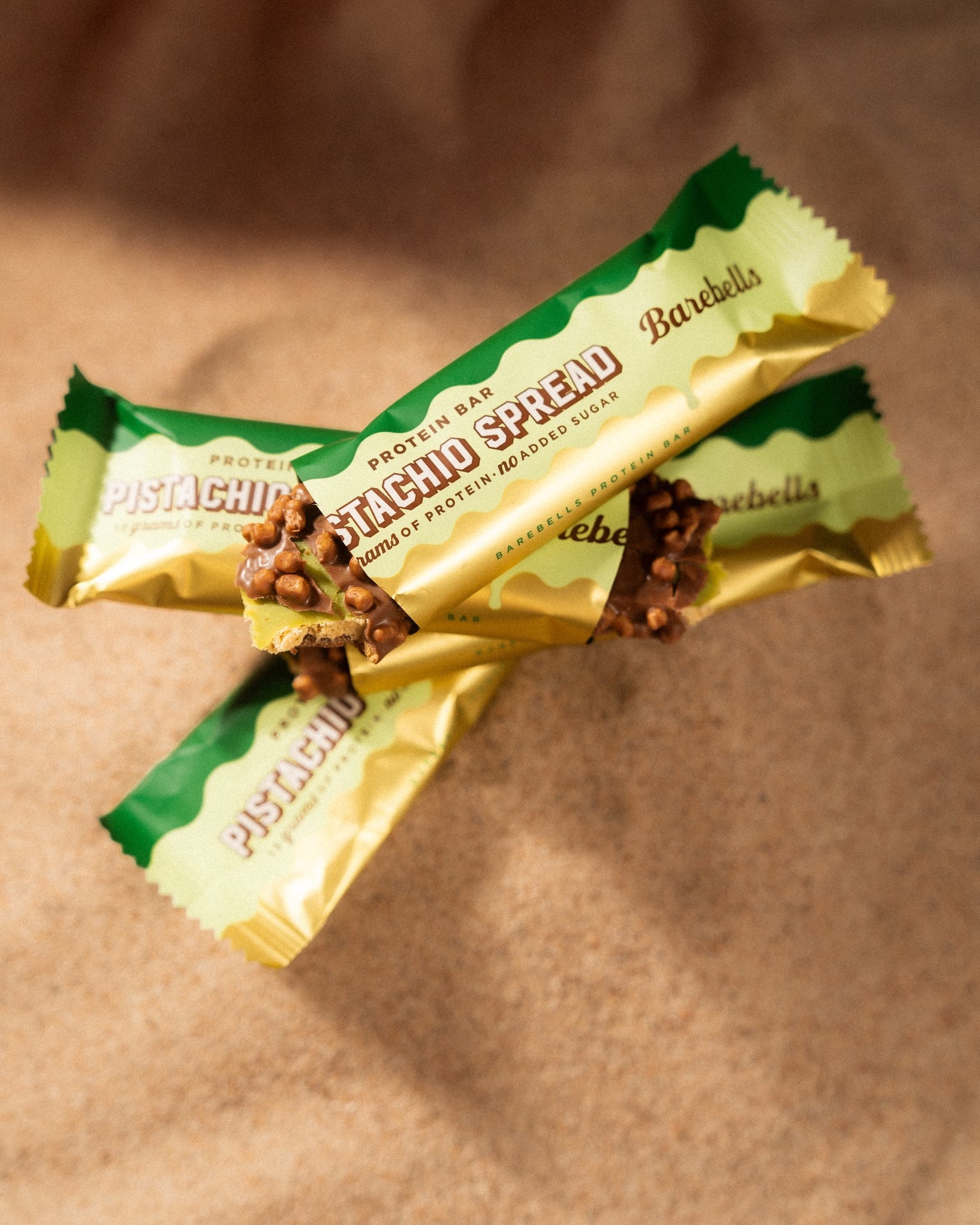 Barebells Protein Bar Pistachio Spread - repen met pistachevulling