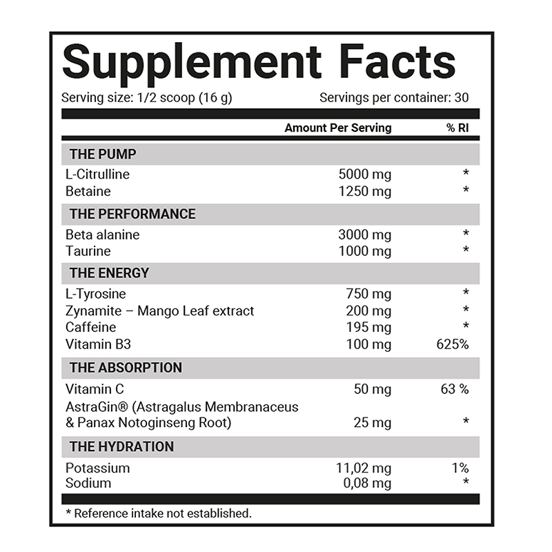 Dedicated Nutrition Unstoppable Pre-workout Fruit Punch (420 g)