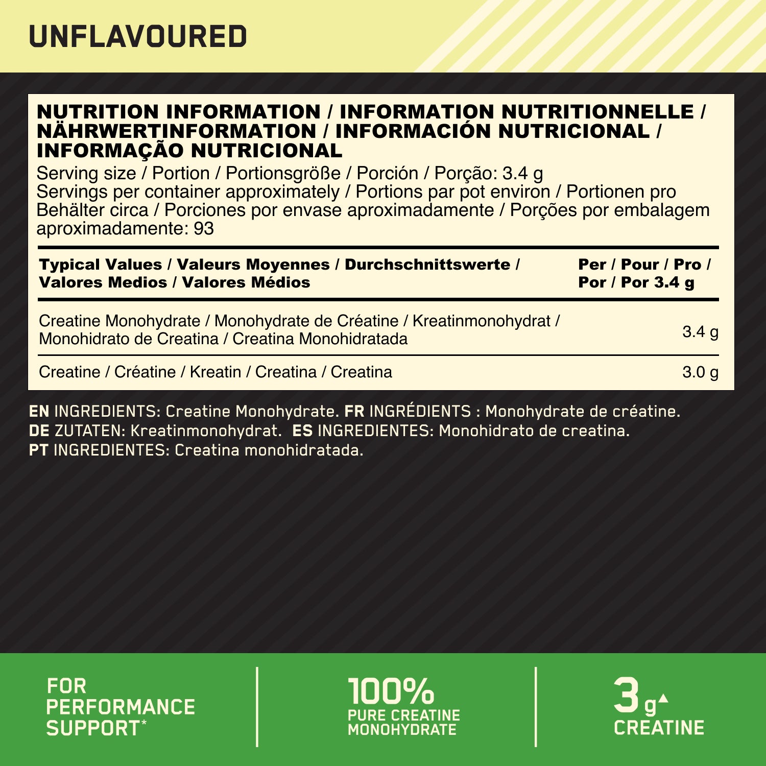 Optimum Nutrition Micronised Creatine Powder (634 g)