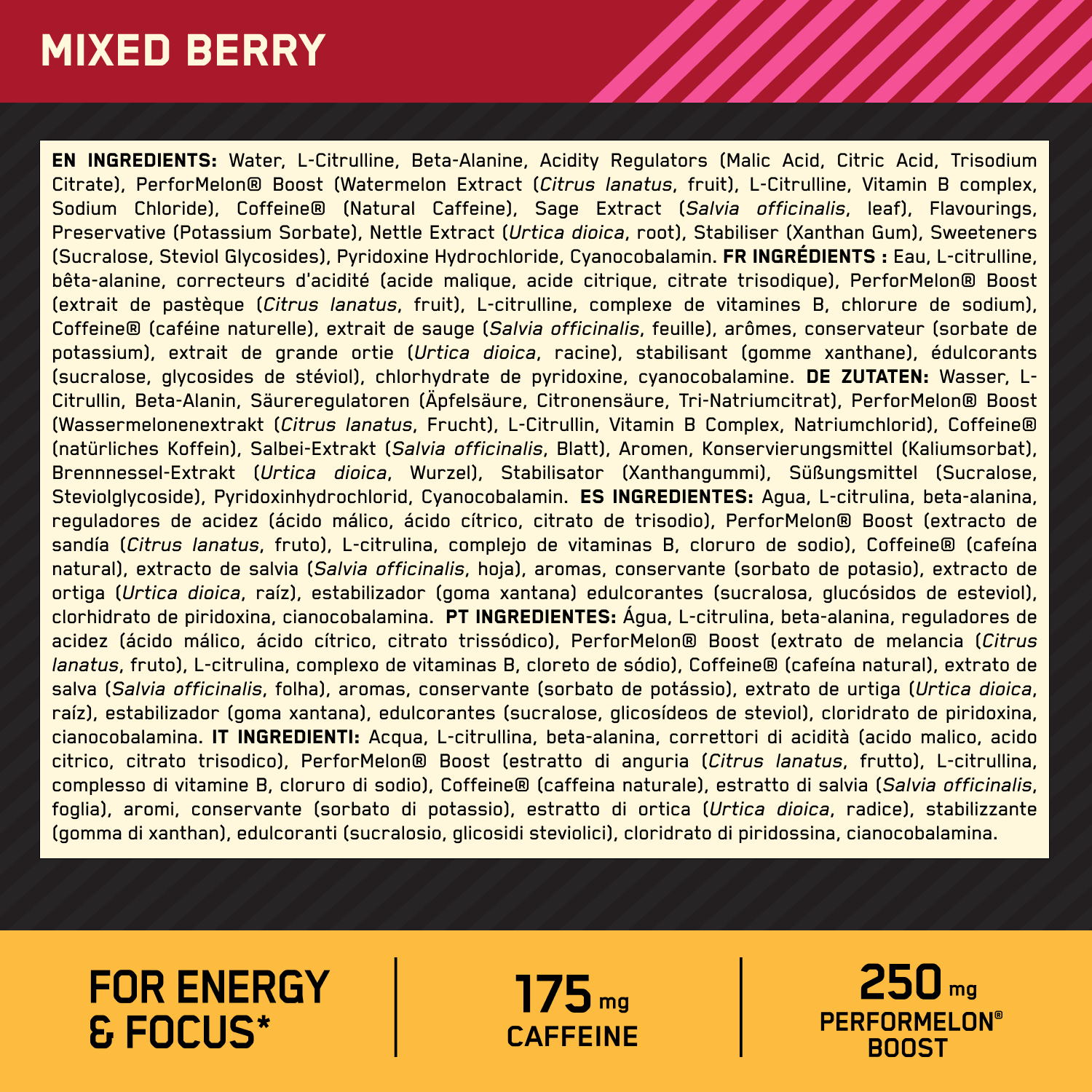 Optimum Nutrition Gold Standard Pre-workout Shot Mixed Berry (12 x 60 ml)