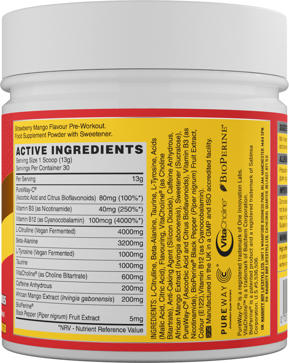 Naughty Boy Energy Pre-workout Strawberry Mango (390 g)