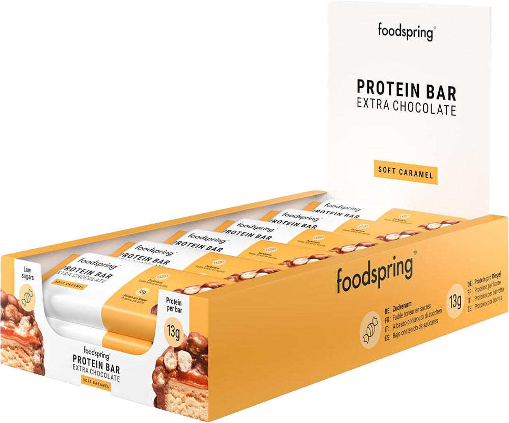 Foodspring Protein Bar Extra Chocolate Soft Caramel (12 x 45 g)