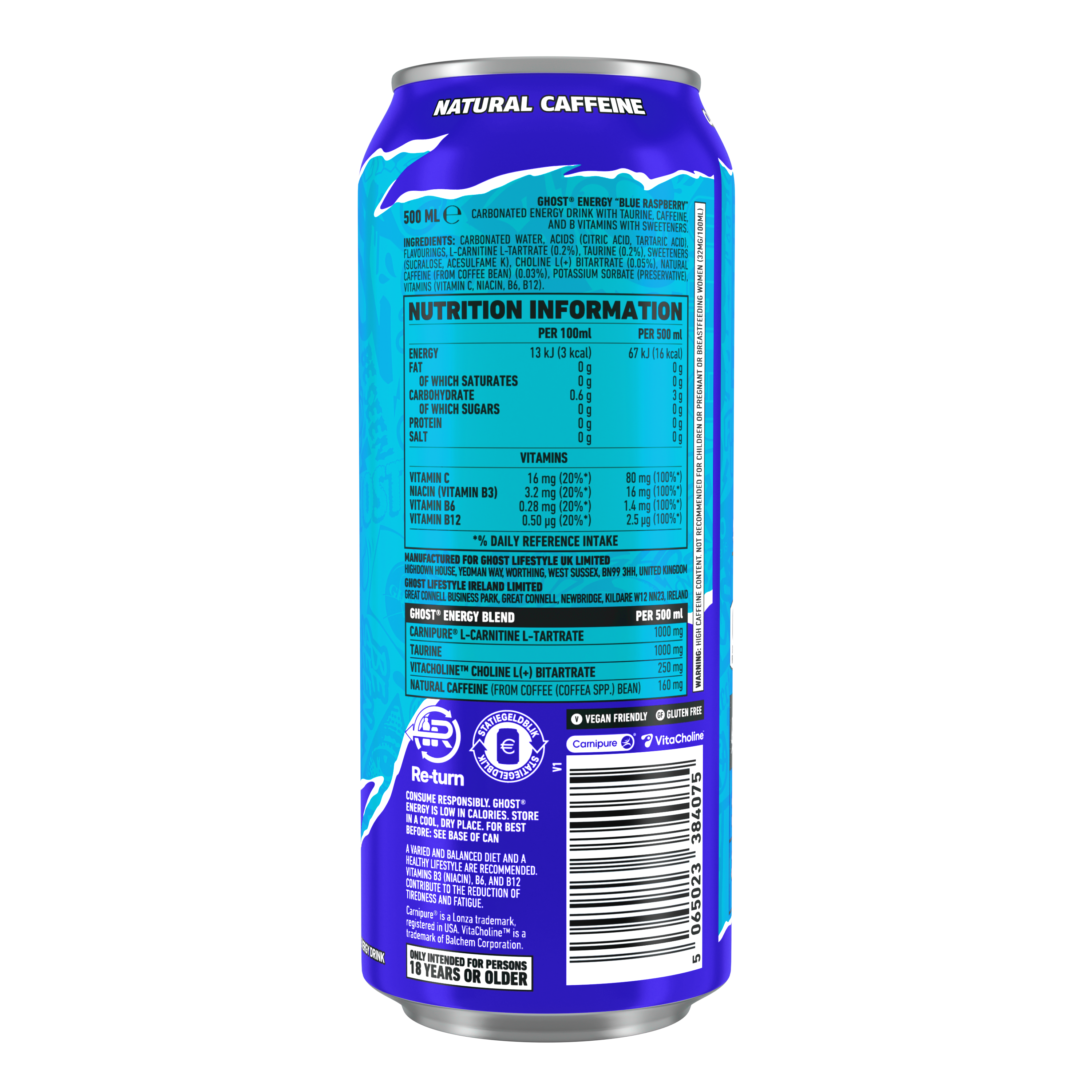 Ghost Energy - 12 x 500 ml - Blue Raspberry