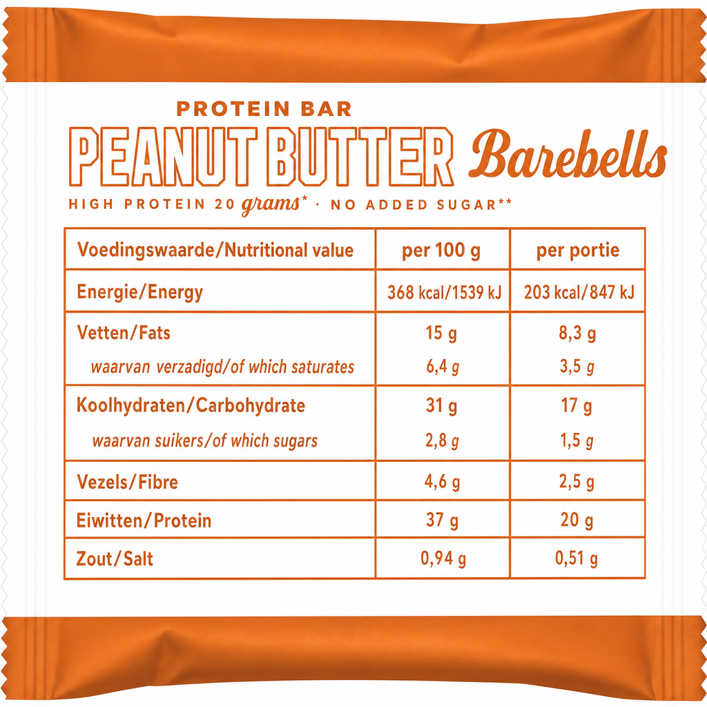 Barebells Protein Bar Peanut Butter (12 x 55 g)