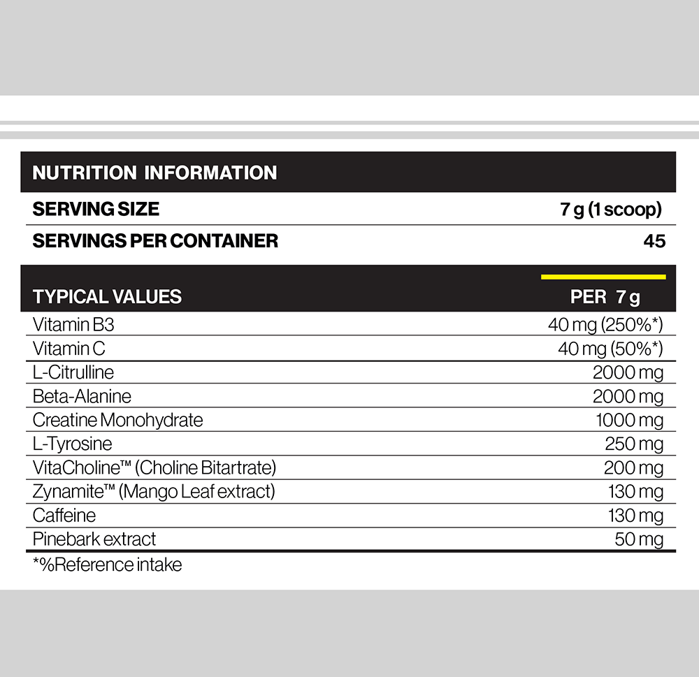 Jack3d Advanced Pre-workout White Energy (315 g).