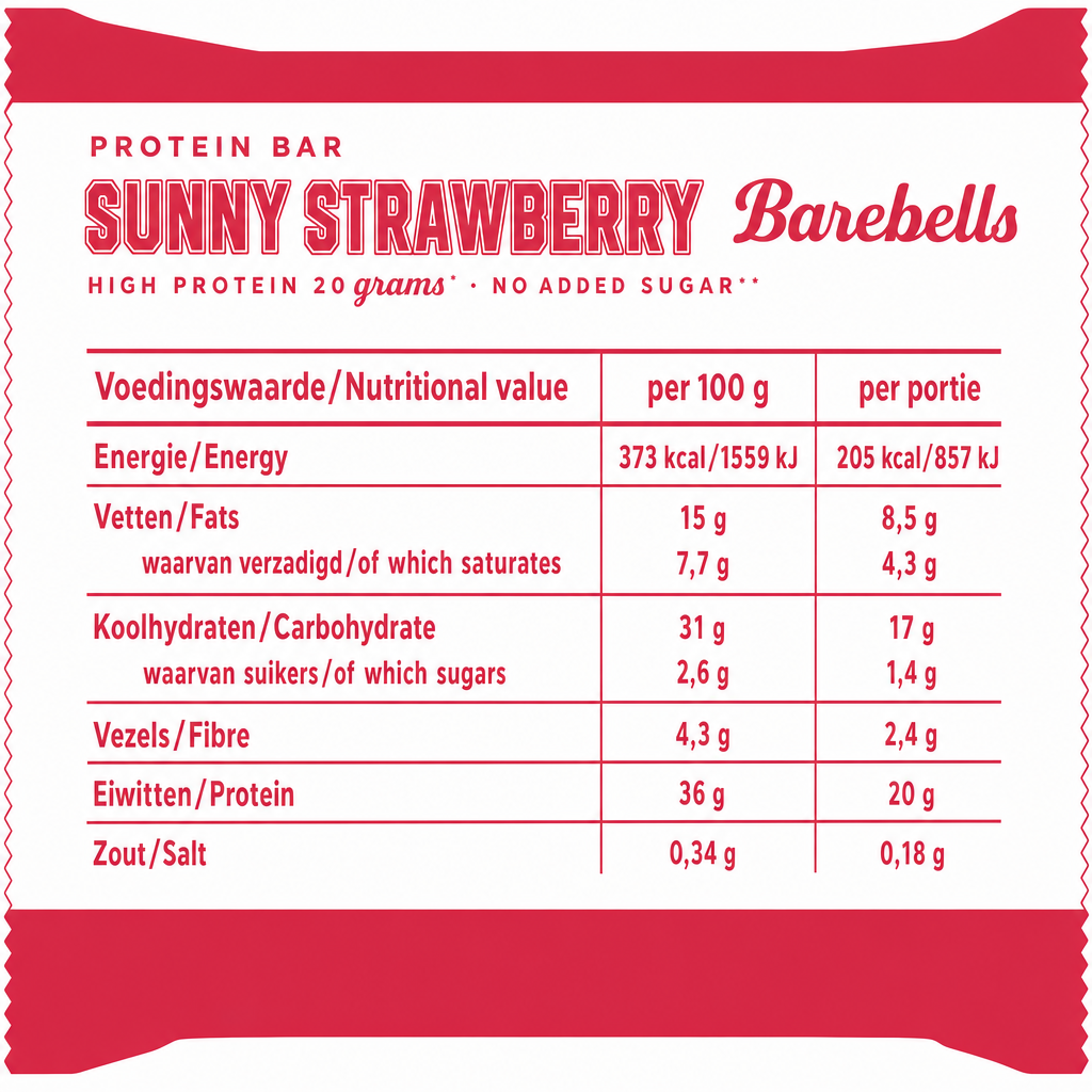 Barebells Protein Bar Sunny Strawberry (12 x 55 g)