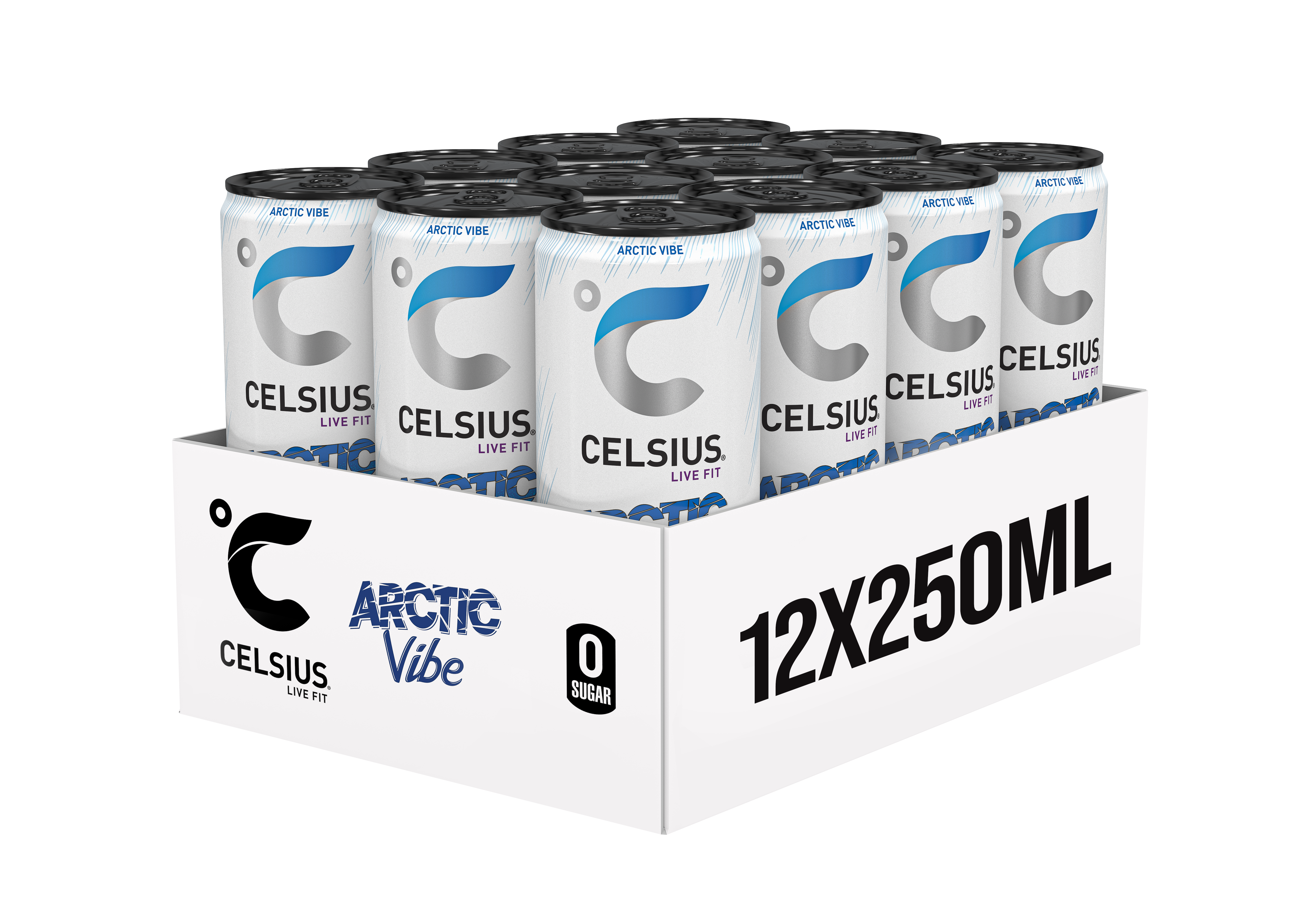 Celsius Sparkling Energy Drink - 12 x 250 ml - Artic Vibe