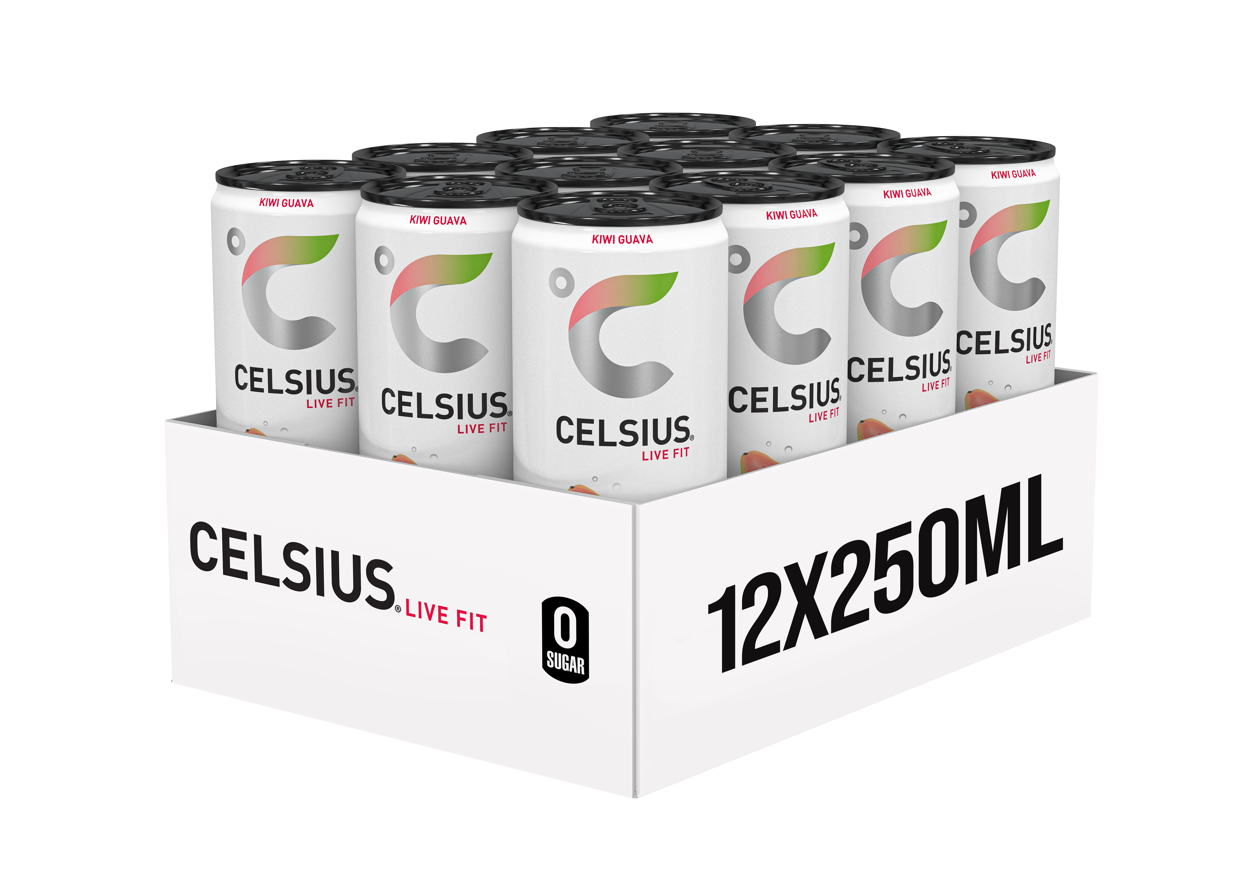 Celsius Sparkling Energy Drink - 12 x 250 ml - Kiwi Guava