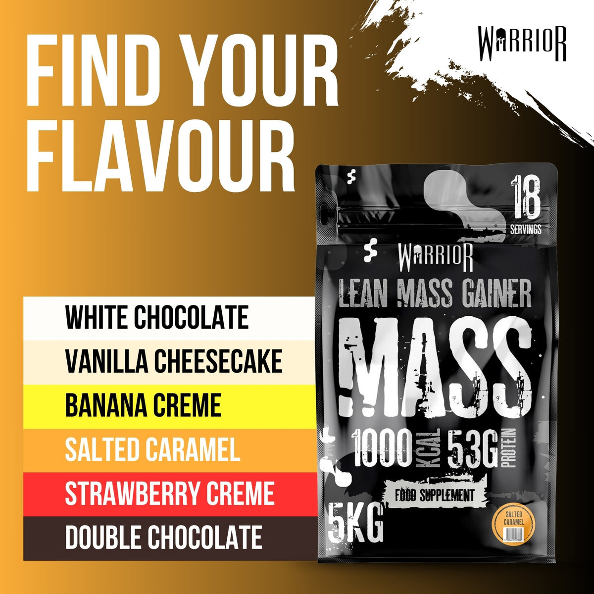 Warrior Mass Lean Mass Gainer Salted Caramel – alle smaken