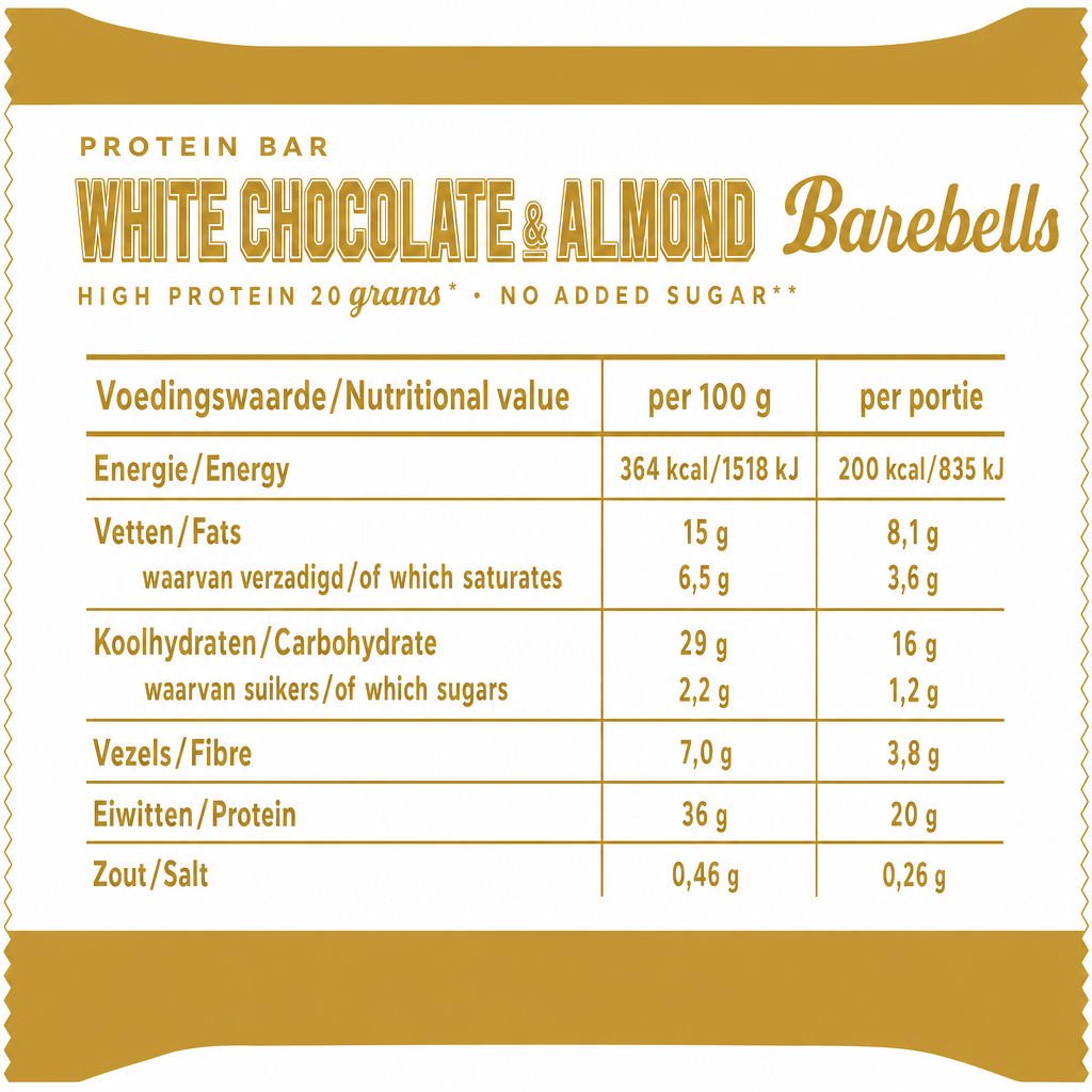 Barebells Protein Bar White Chocolate Almond (12 x 55 g)
