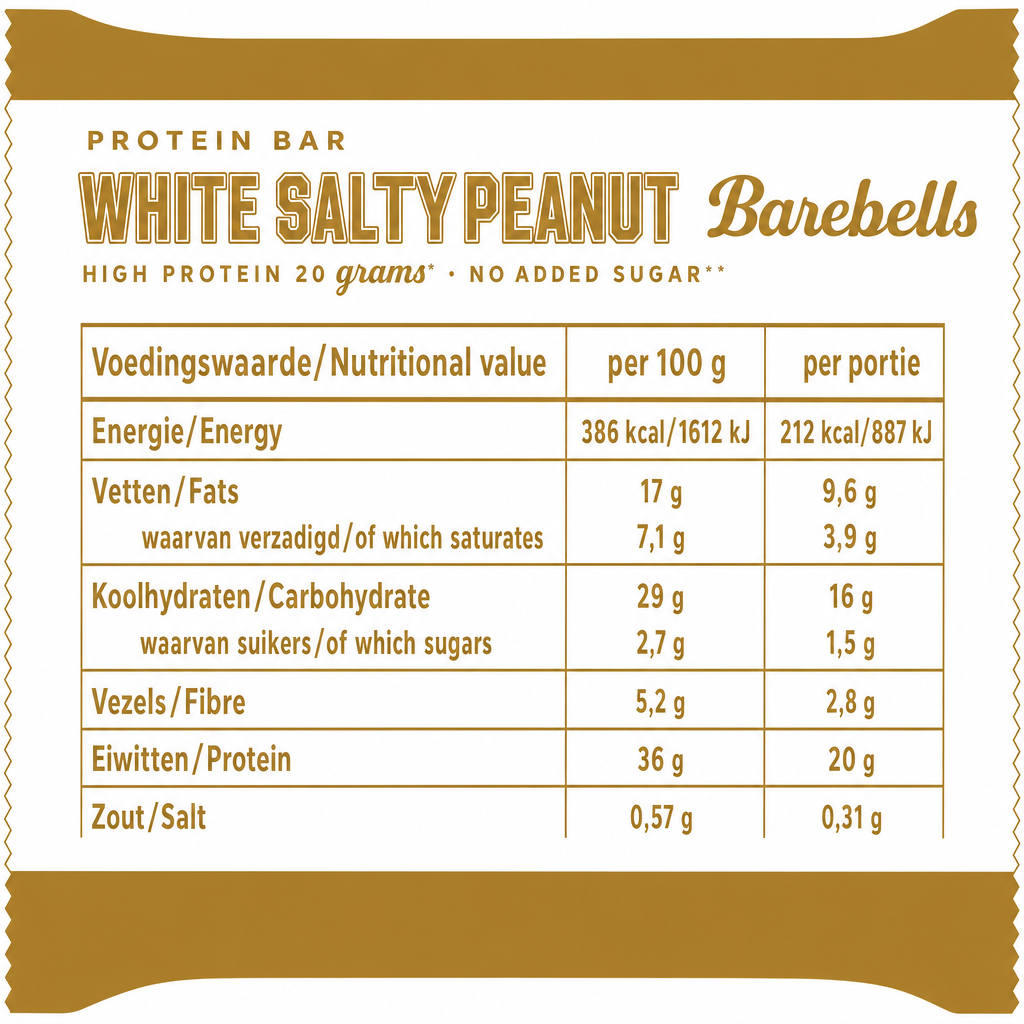 Barebells Protein Bar White Salty Peanut (12 x 55 g)