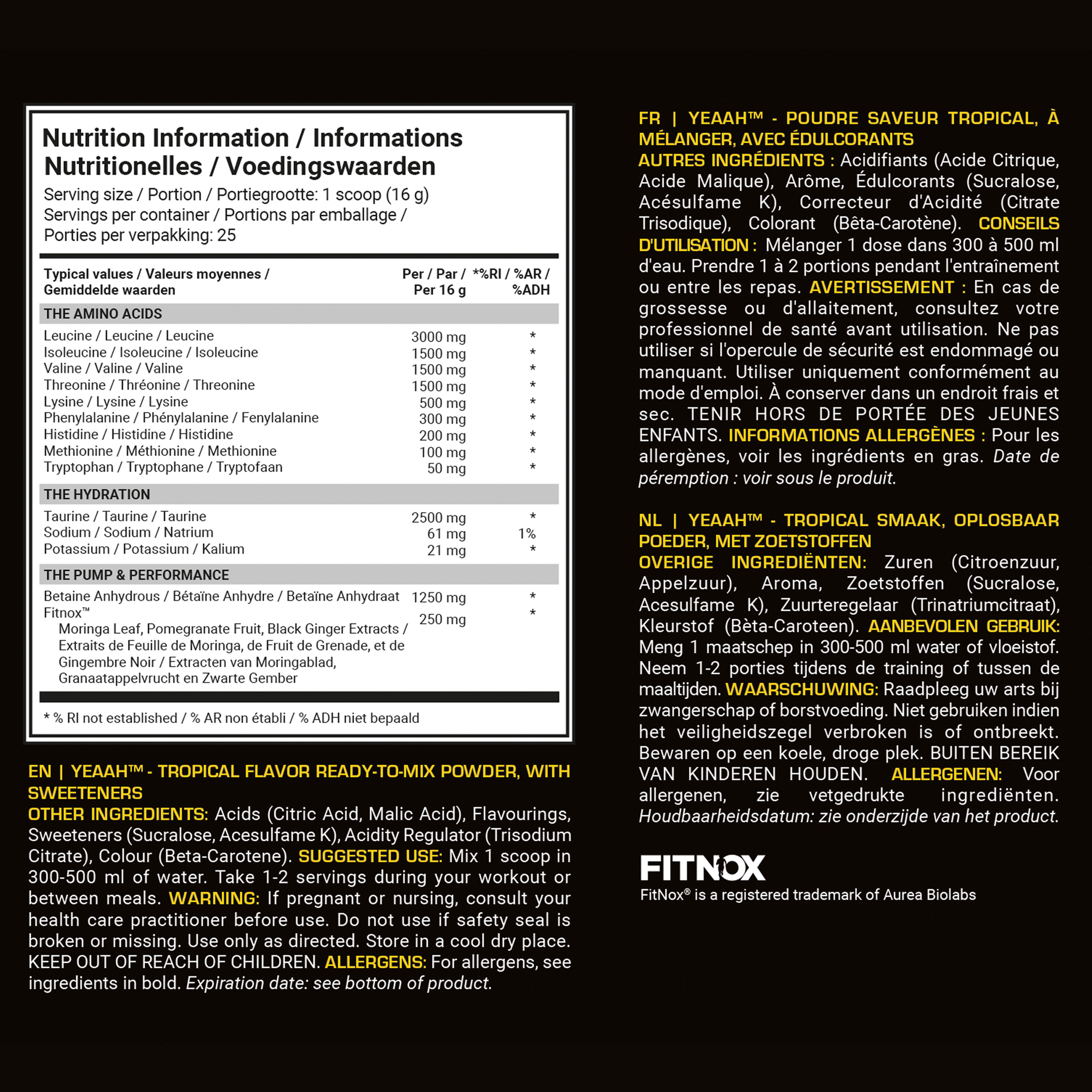 Dedicated Nutrition YEAAH EAA – 400 g - Tropical