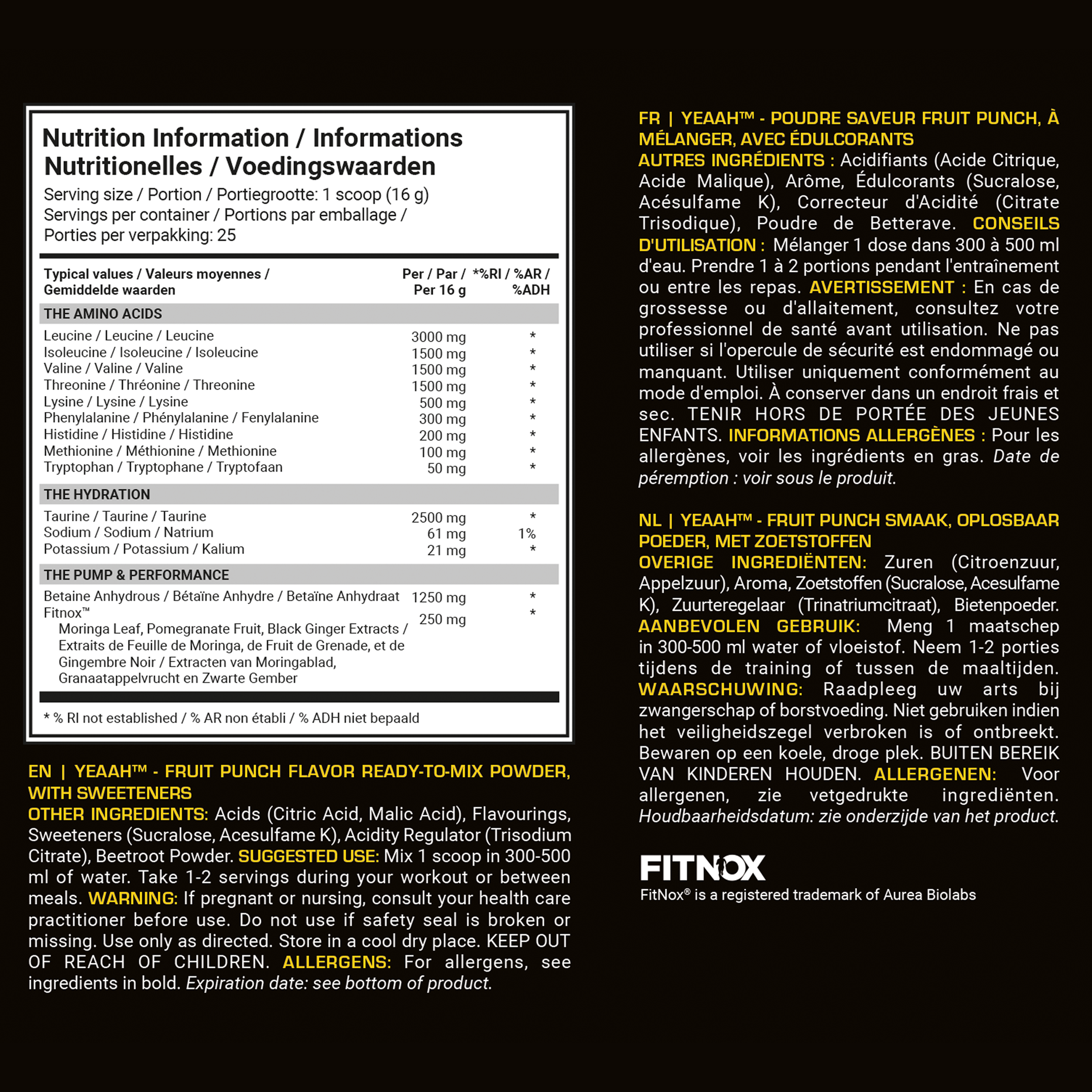 Dedicated Nutrition YEAAH EAA – 400 g - Fruit Punch